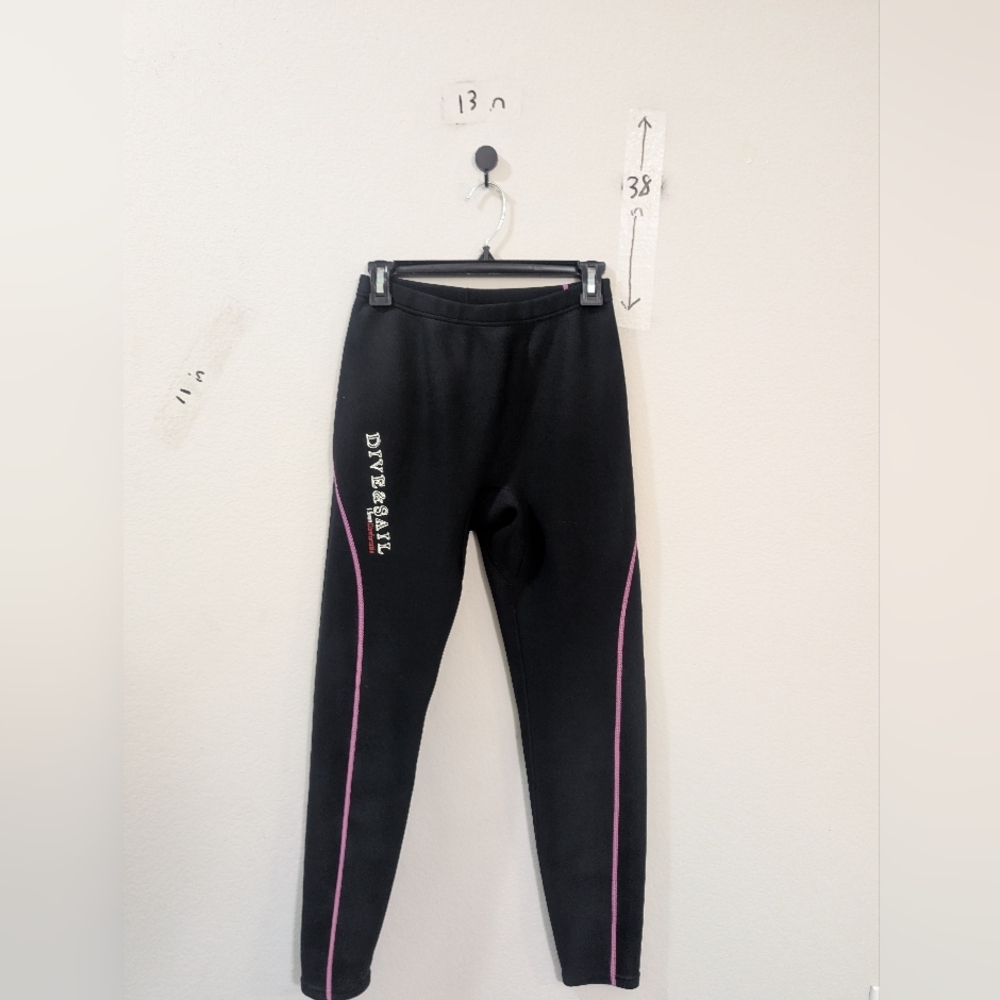 Swims Black Leggings with Pink Trim